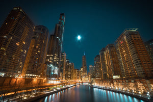 Chicago River Moonlight