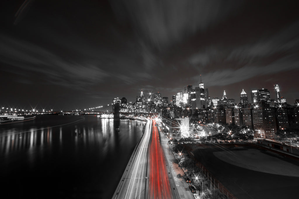 New York City Skyline Gotham Red